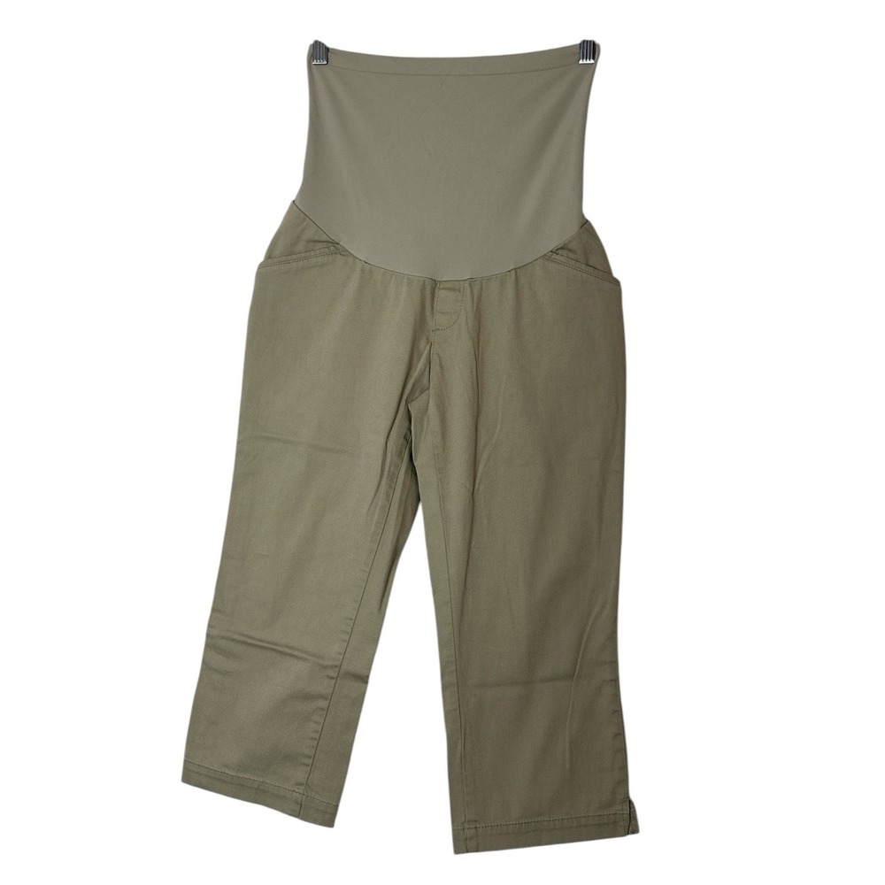 Motherhood Maternity Pants Women Small Cropped Stretchy Khaki Pant Summer